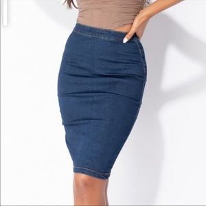 Sexy women Denim Jeans Bodycon Pencil Midi Skirt